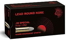 50 Schuss GECO .38 Special Munition LRN 158gr 10,2g Blei Rundkopf #2317718 | Revolver Patronen Sport