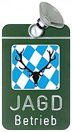 1x Autoschild "Jagdbetrieb" BAYERN mit Saugnapf | wertiges Aluminium mit gravierter Schrift 8x12cm