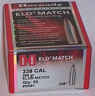 50St. Hornady Geschosse .338(.338Dia.) - 285 - ELD-MATCH - #33381