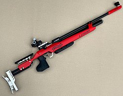 PRESSLUFTGEWEHR WALTHER LG500 COMPETITION "SONDERFARBE ROT"