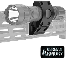 Versetzter / offset Taschenlampenhalter / Flashlight Mount 25mm Mlok M-Lok AR15 G95 tactical