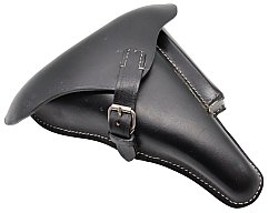 Wehrmacht Luftwaffe Elite Pistolentasche P08, Koffertasche Rindleder schwarz