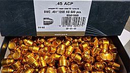 500St. H&N .451 - 200gr. SWC HS Geschosse