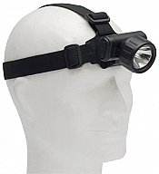 *AKTION* Stirnlampe / Kopflampe Schwarz - wasserdicht + klappbar - für Batterien 2 x AA