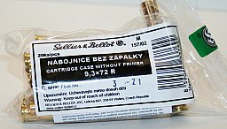 20 Stück S&B | Sellier&Bellot Wiederladehülsen S+B 9,3x72R NEU Messing | Boxer ohne Zünder #V337692