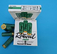 100 Schrotpatronen 12/67,5 Rottweil Jagd 2,5 oder 3,0 mm Pappe