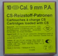 ** 10 Stk. CS-Reizstoff-Patronen - WADIE - 9 mm - P.A. **