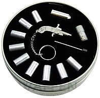 NEU Silber Set Berloque Pistole in Metaldose wie xythos 2 mm. Pinfire Gun Knallkapseln
