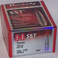 100St. HORNADY Geschosse 7mm(.284Dia.) - 154 - SST - #28302