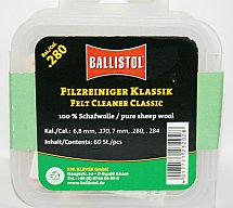 60x BALLISTOL Reinigungsfilze/Filzreiniger KLASSIK Cal .280 | 100%Schafwolle | 7mm/.284/.270/6,8mm