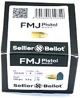 75 Stück S&B | Sellier&Bellot Geschosse #319322 | .355 (9mm, .357 SIG) 140grs/9,0g FMJ SUBSONIC