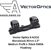 Vector Optics X-ACCU Monoblock 30mm 1.2" Medium Profil 1- Stück 0MOA Picatinny www.angelarms.eu