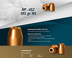 H&N Geschosse .452 HP HS 185gr. 500St. (.45ACP)