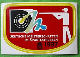 Für Sammler: Aufkleber der Deutschen Schießsportmeisterschaften 1997
