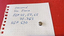 Staudruck Schraube _für ERMA EGP 45 ,55 ,65, 75,88, ;KGP 690 ,____ Druckstau-Schraube ________ >>>>>
