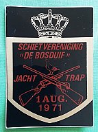 Aufkleber des niederländischen Schießsportvereins De Bosduif
