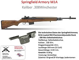 M1A Loaded Rifle Springfield Armory.308win neu