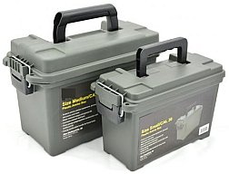 Munitionskiste Set Gr. 1+2 abschliessbar schlagfester Kunststoff Oliv– Patronenbox Transportbox Ammo
