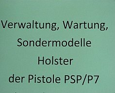 Buch/Heft Verwaltung der Pistole HK P7 PSP bei Behörde