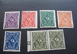 6x Deutsches Reich Postfrisch.