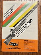 Original Anschütz LG 380 Bedienungsanleitung, Zeichnung, ETL.