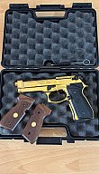 Beretta 92 FS Gold Finish Vollmetall CO2 Pistole 4,5 mm Diabolo