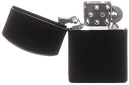 1 x Benzin Sturmfeuerzeug unbefüllt Farbe: SCHWARZ | Maße: ca. 5,5 x 4 x 1,3cm