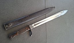 98/05 Bajonett Seitengewehr 1. WK Mauser Oberndorf mit Stahlscheide Preuss.
