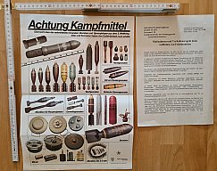 Achtung Kampfmittel Plakat RP Darmstadt Hessen Granaten Bomben Munition WK2 Wehrmacht KMRD