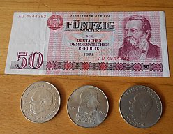 110 Ost Mark 3x20 Münze 1x 50 Schein 1971-72 DDR NVA