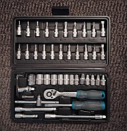 ### Steckschlüsselsatz 47 Teilig Ratsche 1/4 Zoll ...unbenutzt ###