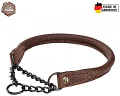 HALSUNG aus ELCHLEDER - rundgenäht, mit Durchzugskette Handgenäht in GERMANY Halsumfang Größe: 35cm