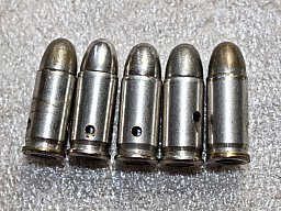 5 Stück ORIG. ZOLL FN10/22 - HK4 EX-PATRONEN aus den 60er Jahren 7,65er von F.N.