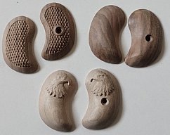 3 Paare Holzgriffschalen für Röhm Derringer/Twinny (blank u. graviert)