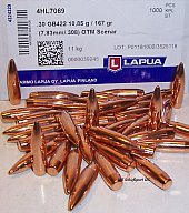 100St. LAPUA Geschosse .30(.308Dia.) - 167 - OTM-SCENAR - HPBT - #GB422