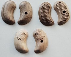 3 Paare Holzgriffschalen für Röhm Derringer/Twinny (blank u. graviert)