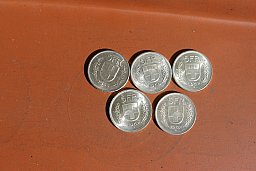 Silber Münzen 5 Franken Umlaufmünzen aus den 60ern aus der Schweiz