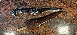 Jagdmesser Hirschfänger ? - Hirschhorn Griff + Scheide -