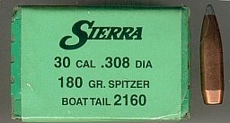 Geschosse .30 bzw. 308, 180 gr GameKing von SIERRA