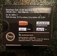 SAX KJG-HSR Geschosse für die .444 Marlin 10,94mm