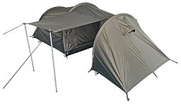 Zelt mit Stauraum - 2 Personen - 3,90 x 1,30m - Oliv