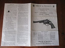 original Gebrauchsanleitung mit Teileliste S&W Revolver M29 .44 Magnum