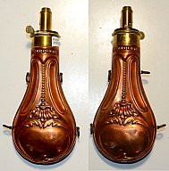 schöne Pulverflasche. Kupferguss