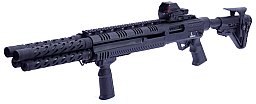 Doppelläufige-Vorderschaft-Rep.-Flinte Drominator Hunt Group MH12 16+2 mit Refelxvisier Falke LE