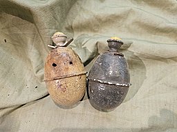 2x Deutsche Ei Handgranate 39 mit Zünder dekooo