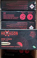 750 leere GECO Hexagon, Boxer Hülsen, 9mm Luger