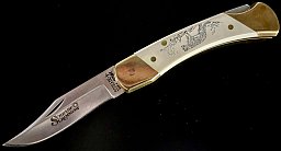 SCHRADE USA Folding Hunter Scrimshaw von 1988 neuwertig