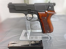 Walther P88 Pistole Kal. 9mm P.A.K. brüniert mit Edelholz-Griffschalen