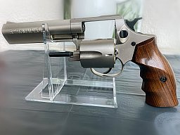 IWG Madlock Revolver Kal. 9mm P.A.K. Nickel wie original "Ruger GP 100" mit Kontur-Holzgriffschalen