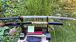 Samurai Schwerter Tiger Katana Schwert - scharf, echt & handgeschmiedet - gefaltetes Katana Schwert
